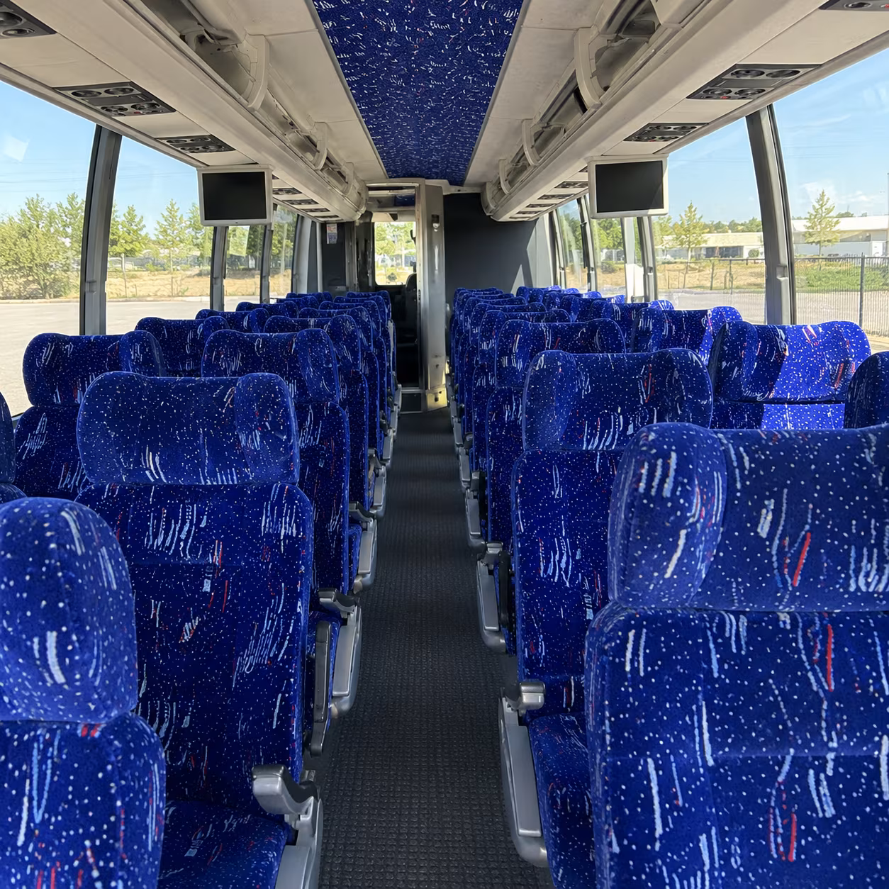 newark charter bus rental interior