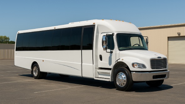 Exterior of Charter Bus Company Monroe's 15 Passenger Minibus in Monroe