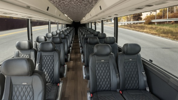 Interior of Charter Bus Company Monroe's 25 Passenger Mini bus in Monroe