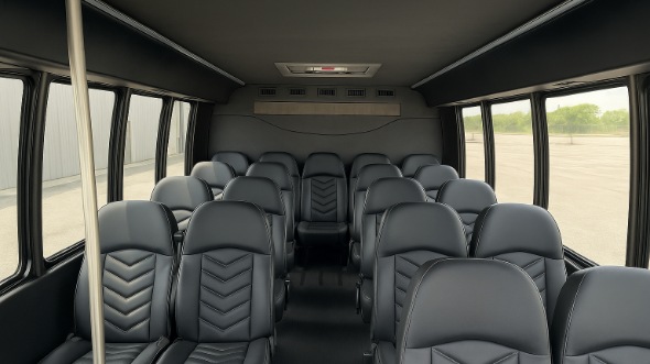 Interior of Charter Bus Company Monroe's 28 Passenger Mini bus in Monroe