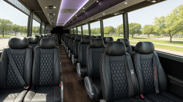 Interior of Charter Bus Company Monroe's 30 Passenger Minibus in Monroe
