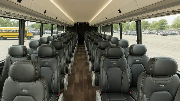 Interior of Charter Bus Company Monroe's 35 Passenger Minibus in Monroe