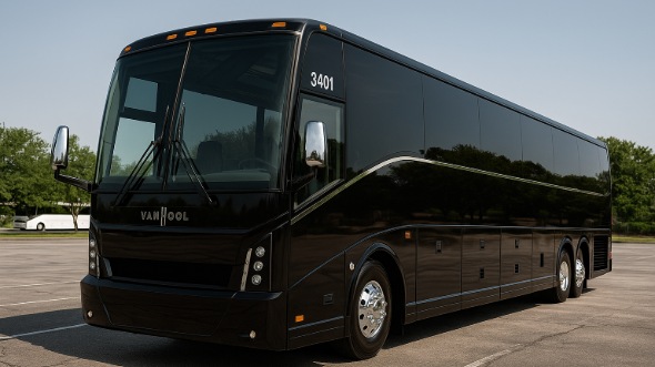 Exterior of Charter Bus Company Monroe's 50 Passenger Charter Bus in Monroe