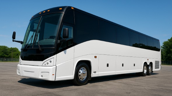 Exterior of Charter Bus Company Monroe's 54 Passenger Charter Bus in Monroe