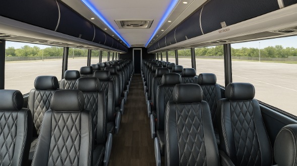 Interior of Charter Bus Company Monroe's 55 Passenger Charter Bus in Monroe