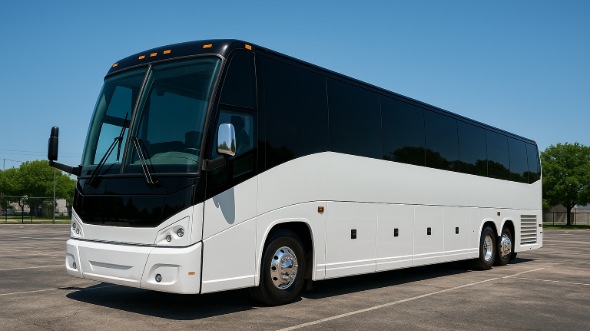 Exterior of Charter Bus Company Monroe's 55 Passenger Charter Bus in Monroe