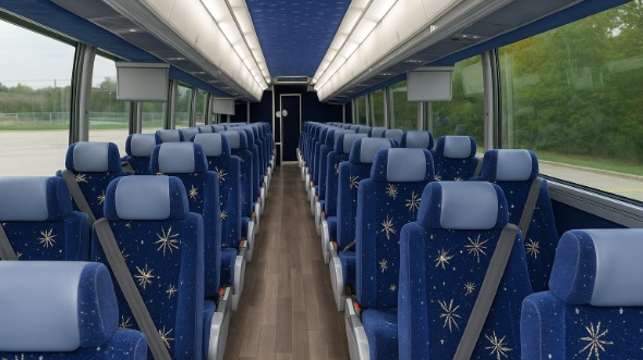 Interior of Charter Bus Company Monroe's 56 Passenger Charter Bus in Monroe