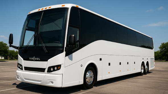 Exterior of Charter Bus Company Monroe's 56 Passenger Charter Bus in Monroe