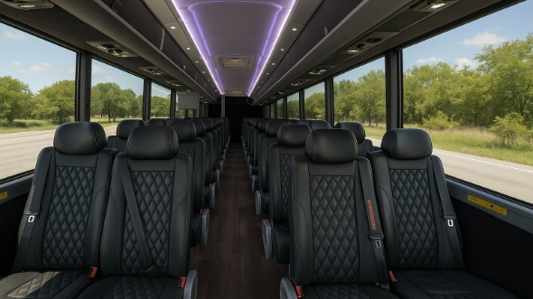 monroe 28 passenger minibus inside
