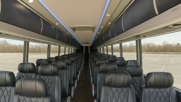 monroe 56 passenger charter bus inside