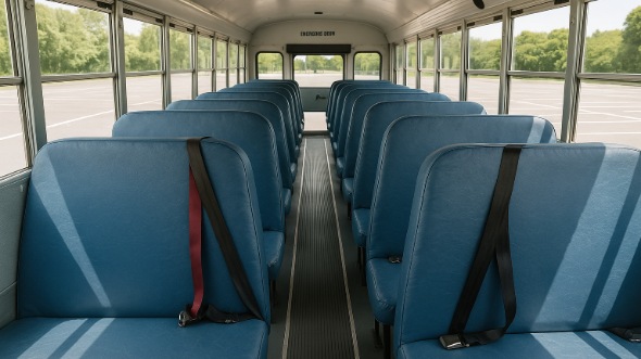 Interior of Charter Bus Company Monroe's School Bus in Monroe