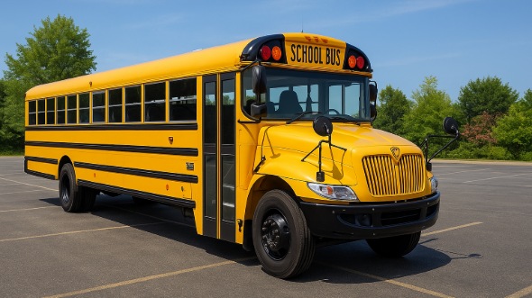 Exterior of Charter Bus Company Monroe's School Bus in Monroe