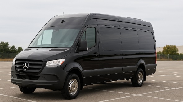 Exterior of Charter Bus Company Monroe's Sprinter Limo in Monroe